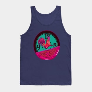 Funny Rooster Clock Tank Top